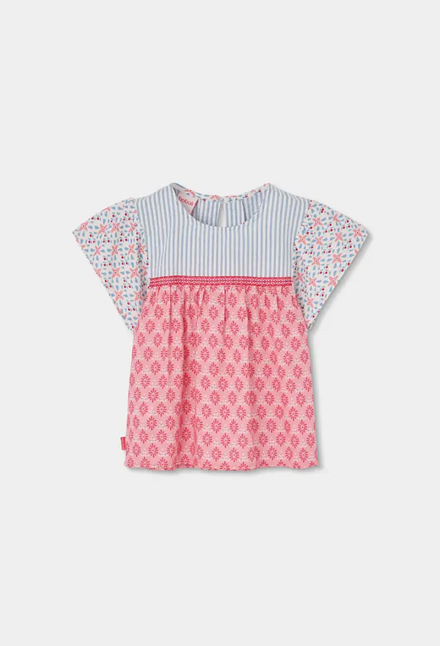 Boboli Poplin μπλούζα συνδυασμένη για κορίτσι 303051-9798