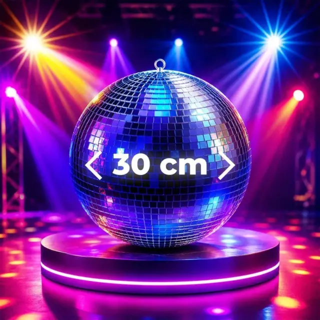 LIGHT4ME MB 30 mirror disco ball silver 30 cm ceiling hanging loop for stage decoration 2