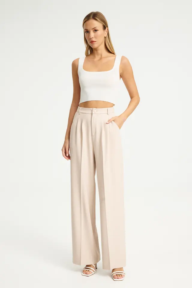 Πλεκτό Crop Top με Τετράγωνο Ντεκολτέ BONA KNIT TOP - XS