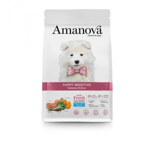 Amanova Grain Free Puppy Sensitive Salmon Deluxe 7Kg Μονόχρωμο