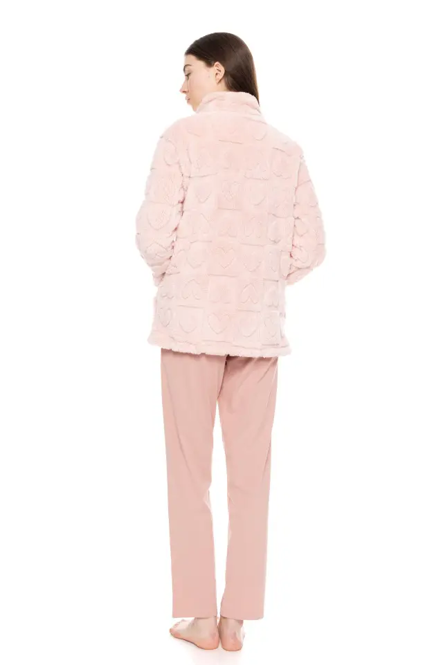 W1681 - Baby Pink - ROBE ZIPPER FLEECE LOVE - XXL 3