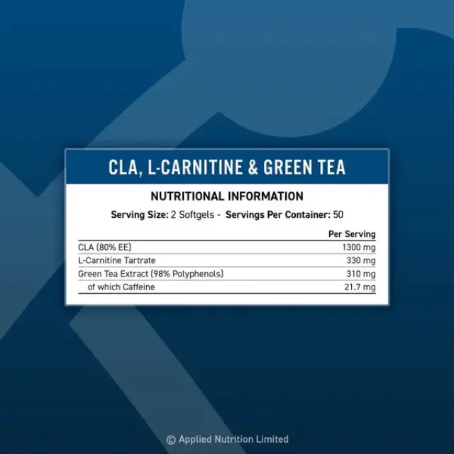 CLA L-Carnitine & Green Tea 100 Softgels (Applied Nutrition) 2