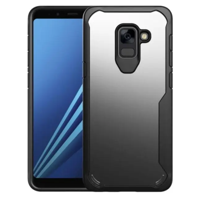 OEM Κάλυμμα Πλάτης για Samsung Galaxy A8 Plus (A8+) 2018 Transparent Acrylic Back & Silicone Frame