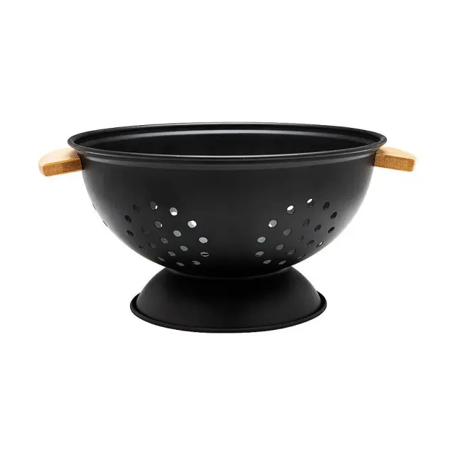 Σουρωτήρι Ζυμαρικών Essentials Με Λάβες Μαύρο Bamboo/Μέταλλο 24x24x13.7cm Estia 01-12915