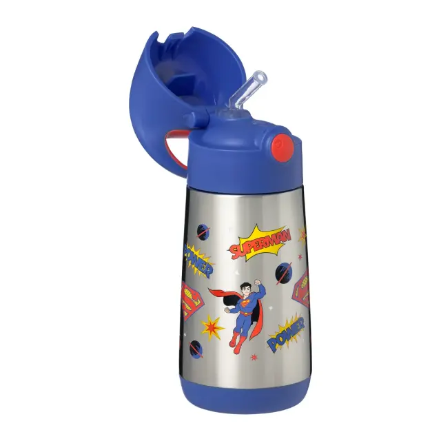 B.box Θερμός Παγούρι 350ml Superman με Καλαμάκι Σιλικόνης – Ανοξείδωτο 2