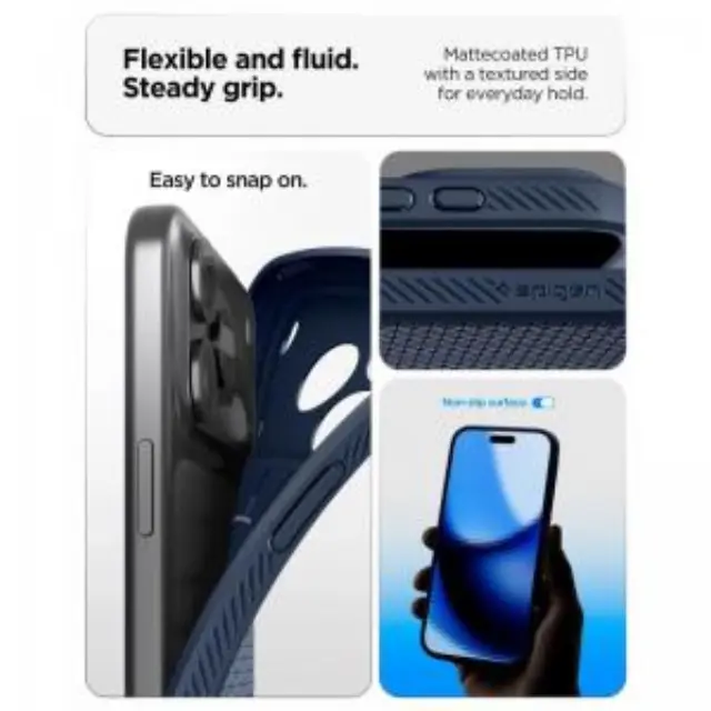 Θήκη Soft TPU Spigen Apple iPhone 18 Pro Max/ 17 Pro Max Liquid Air Σκούρο Μπλε N71777 3