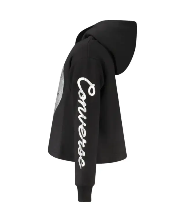 Converse - Παιδικό Μακρυμάνικο Crop Top Με Κουκούλα 369692-023 Μαύρο - 4 ετών 3
