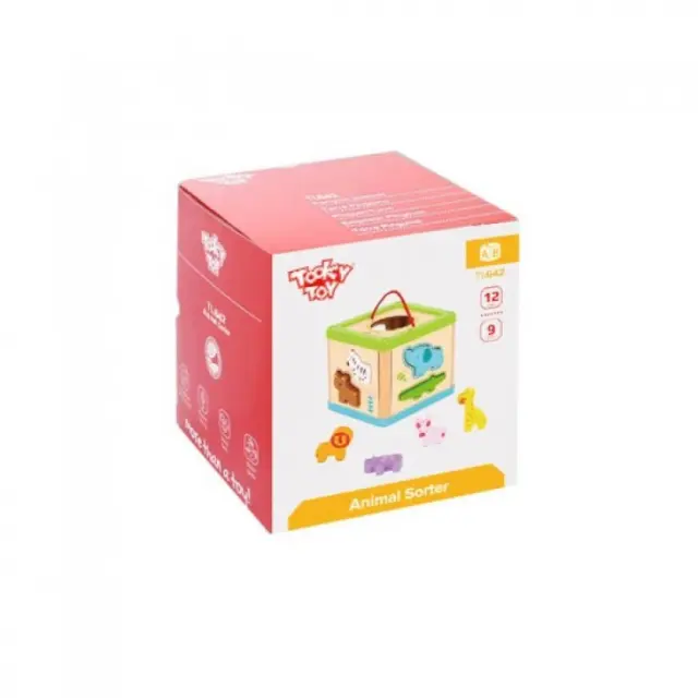 Tooky Toy Ξύλινος Κύβος Σφηνώματα Με Ζωάκια TL642