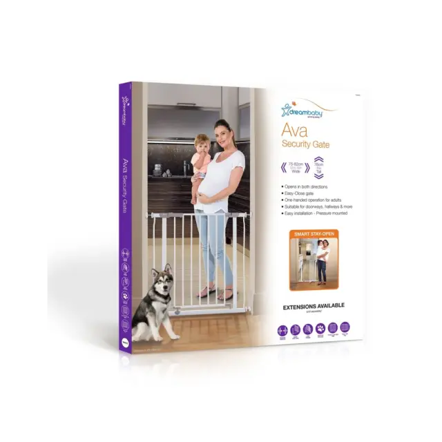 Πόρτα Ασφαλείας DreamBaby Ava White BR74676 75-81cm 3