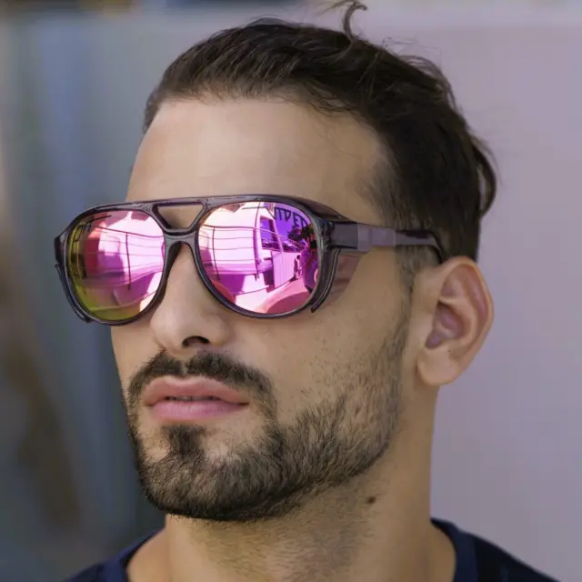 Ghetto Viper Pit G Sport Round Sunglasses Purple Color Frame 2