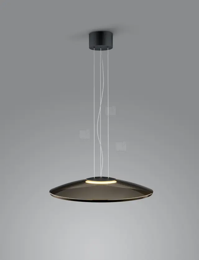 PINA Κρεμαστό Φωτιστικό LED Μαύρο Ματ με Γυαλί Bronze 21W 2700K IP20