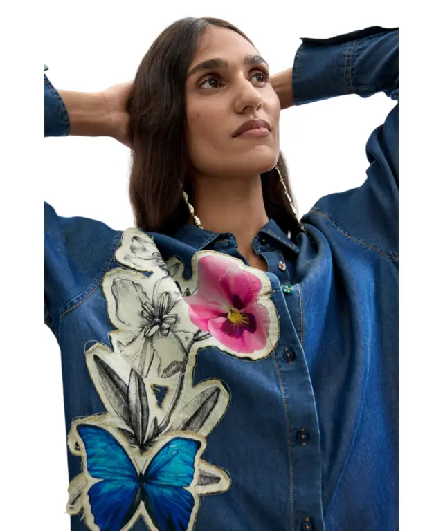 Desigual - Γυναικείο Μακρύ Πουκάμισο Po 26WWCW15-3049 Μπλε 3