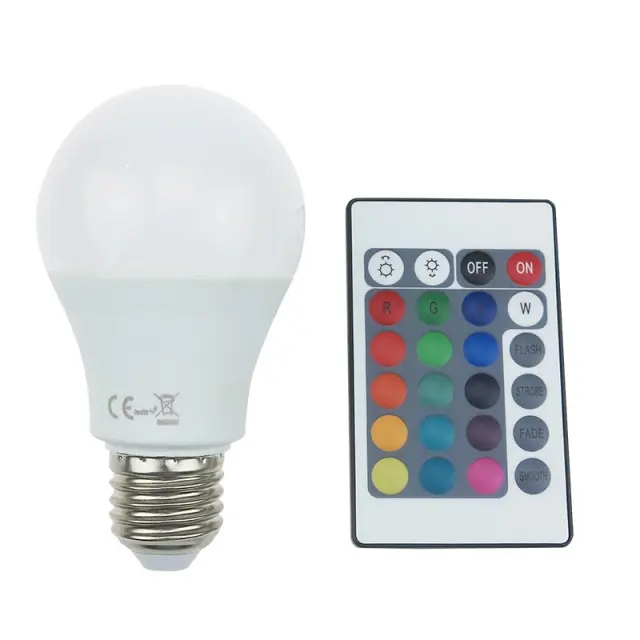 LED SMD A60 8W IR RGB 3000K 230V AC 650LM RA80 30000HRS 270° 1xE27 / A608RGBWN