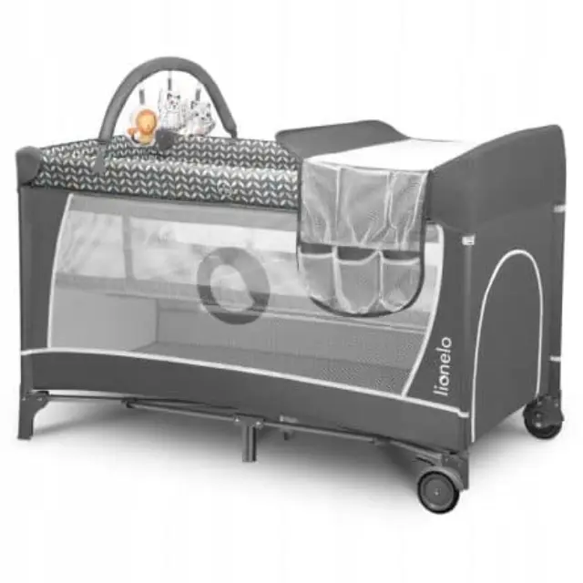 Lionelo Flower Παρκοκρέβατο Gray Scandi 5902581658777
