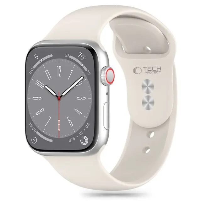 Tech-Protect Silicone Apple Watch 8 / 9 / 10 / 11 / 12 / Se (40 / 41 / 42 Mm) Starlight