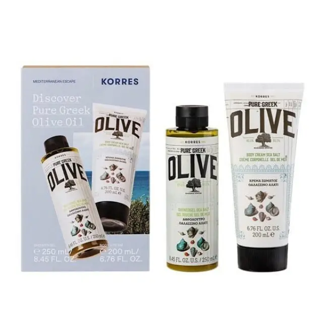Korres Discover Pure Greek Olive Oil Σετ Περιποίησης για Καθαρισμό Σώματος με Αφρόλουτρο & Κρέμα Σώματος 2