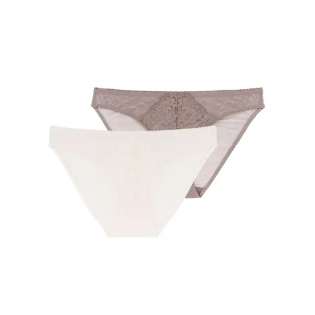 DORINA Γυναικείο Slip Clarise Brief - Διπλό Πακέτο, Χρώμα Ιβουάρ-Μόκα - S