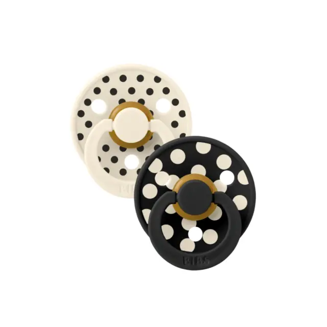 BIBS – STUDIO COLLECTION ΣΕΤ ΠΙΠΙΛΕΣ 2ΤΜΧ – POLKA DOT IVORY/BLACK – ΣΤΡΟΓΓΥΛΗ No1 2