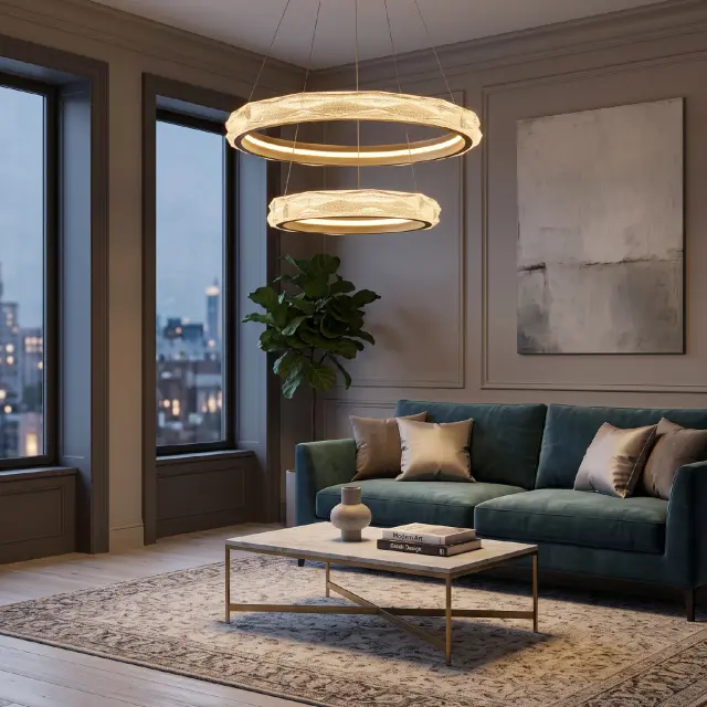 ΚΡΕΜΑΣΤΟ ΦΩΤΙΣΤΙΚΟ ACA HM25145R ΧΡΥΣΟ LED 60W 2700K-3000K-4000K IP20 D60+D40XH120CM / HM25145R 2