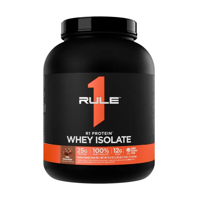 Rule1 R1 Protein Whey Isolate Milk Chocolate, 5 lbs