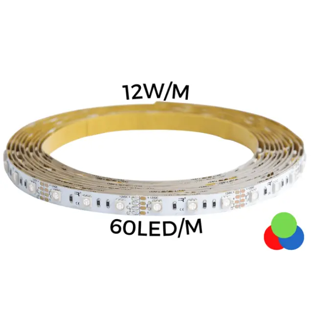 LED strip 12W/m 60led/m RGB IP67 12V 36'000h CRI>80 (5m)