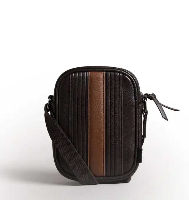 Τσάντα TED BAKER Evver Striped Mini Reporter 282561 Καφέ