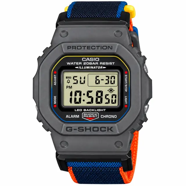 Ανδρικό Ψηφιακό Ρολόι Casio G-SHOCK 11-DW-5600MNC-8A2ER με Υφασμάτινο Λουράκι