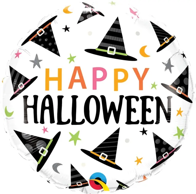 Μπαλόνι Φοιλ 18 Halloween Witches Hats Pattern / 46 εκ - Μάγισσα