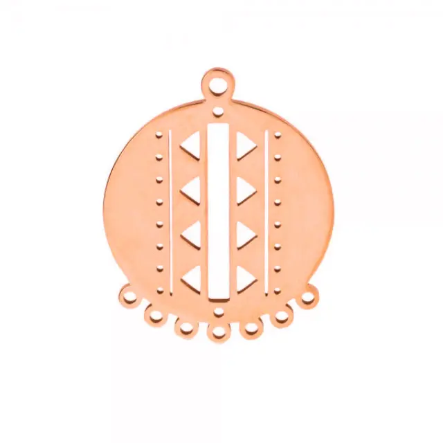 Κρεμαστό Chandelier 24x20mm - Ανοξείδωτο Ατσάλι - Rose Gold - 1τεμ
