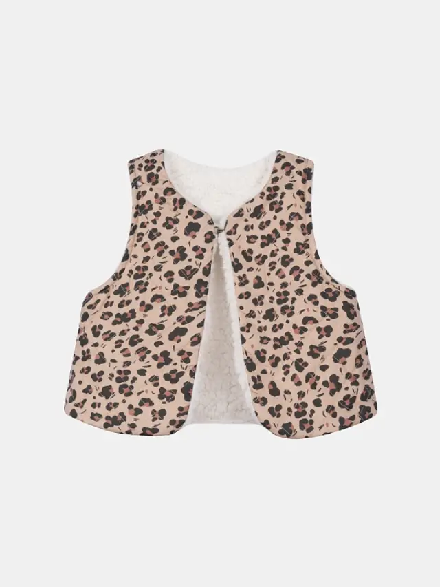 Βρεφικό Γιλέκο 2 σε 1 για Κορίτσια Fluffy Vest ΜΠΕΖ