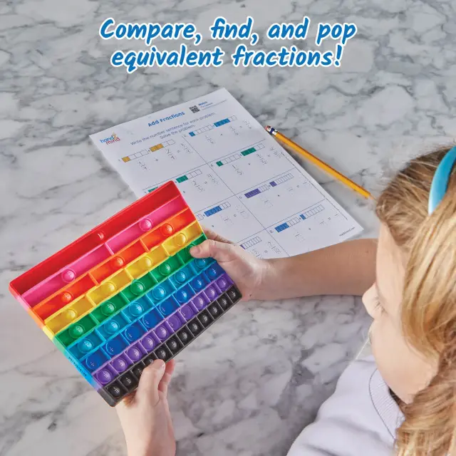 hand2mind Rainbow Fraction Sensory Bubble Popper Εκπαιδευτικό Παιχνίδι Κλασμάτων (8+ ετών) 96989 2