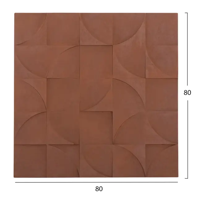 ΠΙΝΑΚΑΣ ΤΕΤΡΑΓΩΝΟΣ ΣΕΙΡΑ SANTORINI MDF ΣΕ ΚΑΦΕ ΧΡΩΜΑ 80x5(πάχος)x80 εκ. 2
