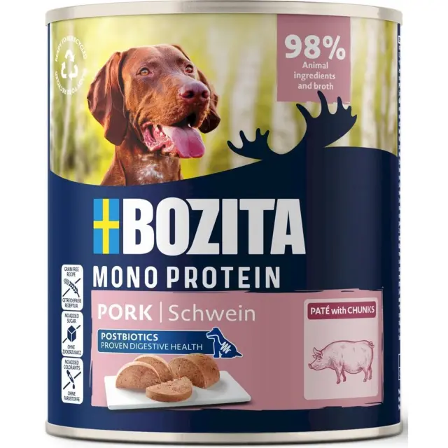 BOZITA Monoprotein Pate Pork - wet dog food - 800g