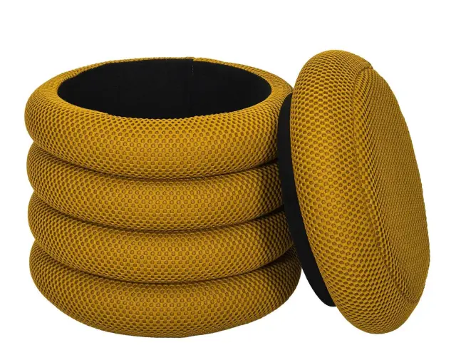 Σκαμπό Atom Home Deco Factory με αποθηκευτικό χώρο και διαστάσεις 37x42cm - Yellow HD0425 2