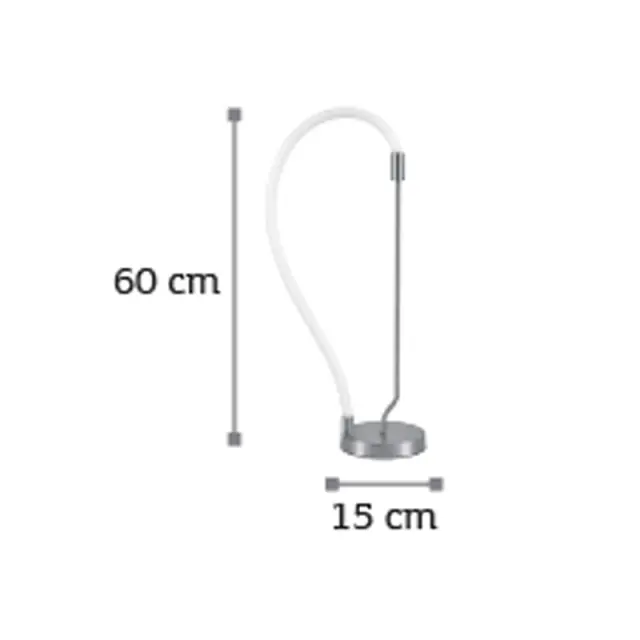 InLight Επιτραπέζιο φωτιστικό LED 18W 3000K από χρώμιο μέταλλο και σωλήνα σιλικόνης D:60cm (3011-CH) 2