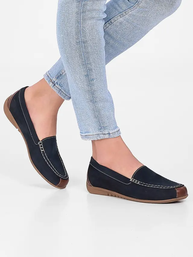 Gabor Μοκασίνια-Loafers Γυναικείο δέρμα Nubuck Μπλέ GAB/44260 16-NIGHTBLUE 2