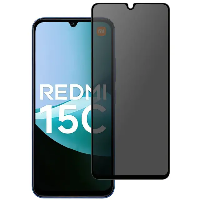 Privacy Full Cover Tempered Glass για Redmi 15C/Poco C85-Black OEM
