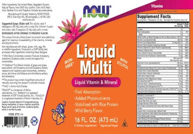Now Foods Liquid Multi Wild Berry, 473 ml 2