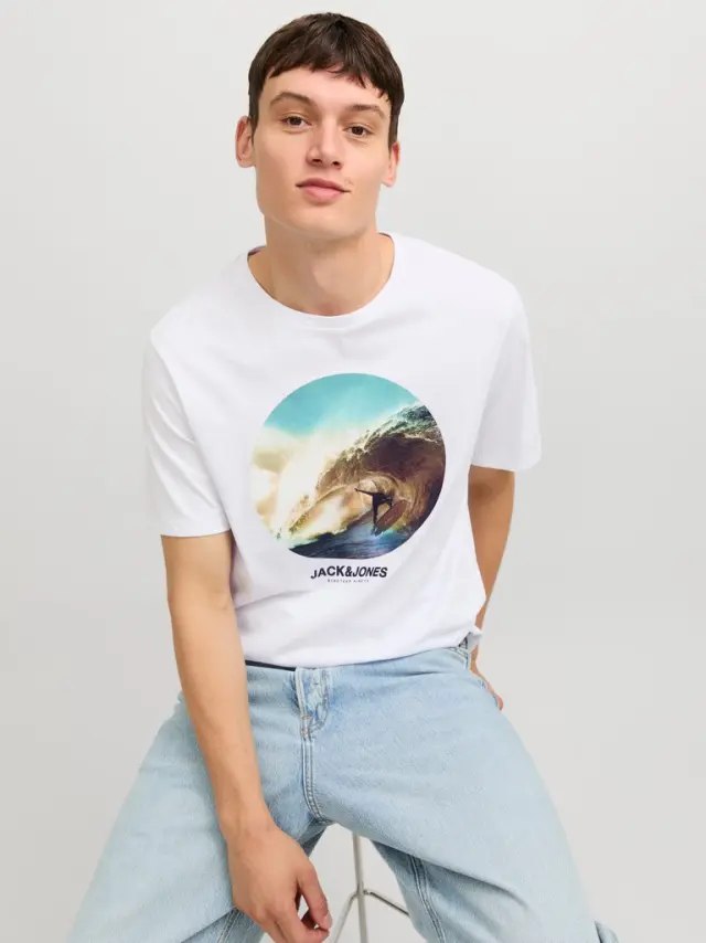 JJCELLOX TEE SS CREW NECK white 2