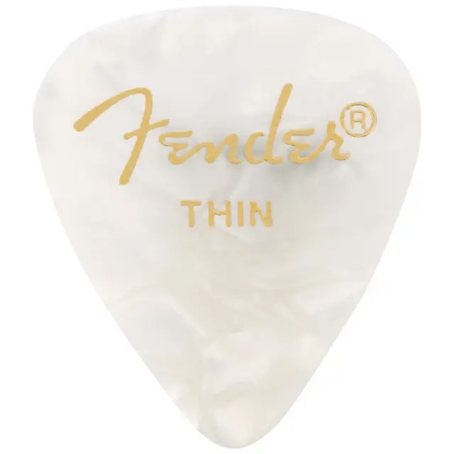Fender White Moto Thin Πέννες (12 τεμάχια)
