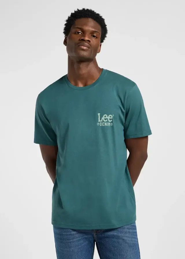 Lee - Ανδρικό T-shirt Subtle Logo Tee 112365457 Πετρόλ - 2XL
