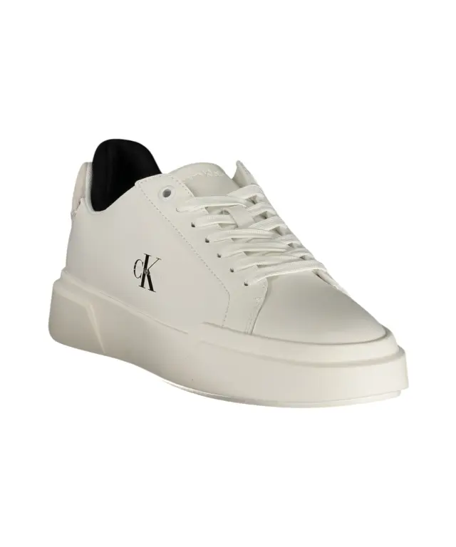 Calvin Klein - Γυναικεία Sneakers Chunky Lace-up Leather HW0HW03224-01W Λευκό 2