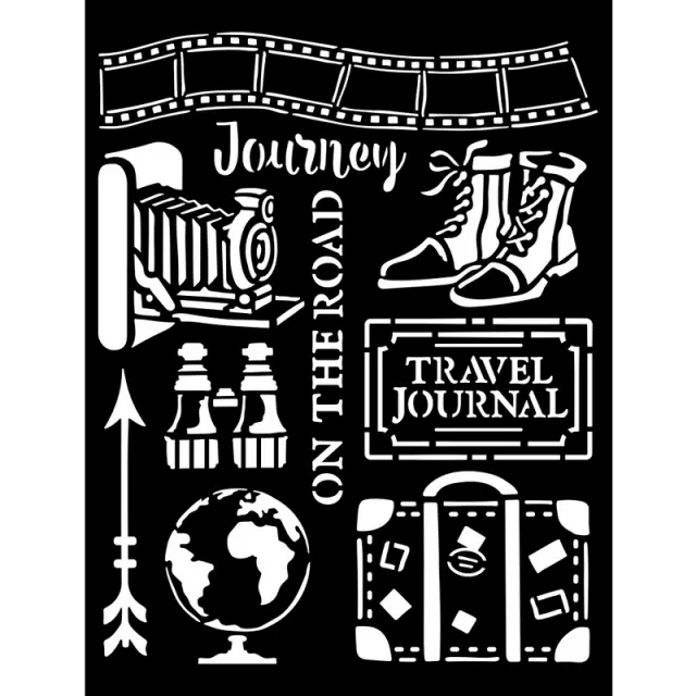 Thick Stencil Stamperia 20x25cm, Our way, Journey Accessories