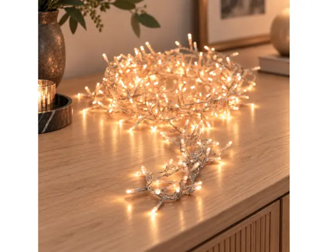 720 Φωτάκια LED - 53.9 Μέτρα + 3 Μέτρα σύνδεσης, Κανονική Διάταξη, Διάφανο καλώδιο PVC - Θερμό λευκό AX7404070