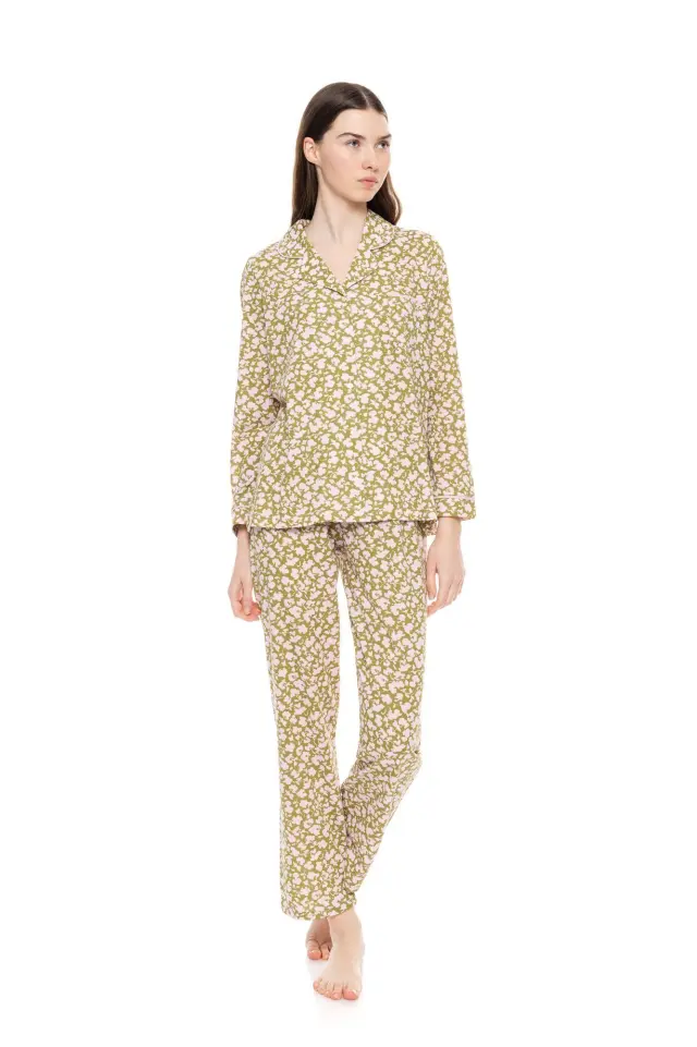 W1611 - Type - PYJAMA BUTTONED GREEN BLOSSOM