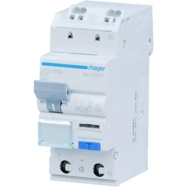 Differential circuit breaker 1P+N 13A, 30mA, B 6kA, type A, QC