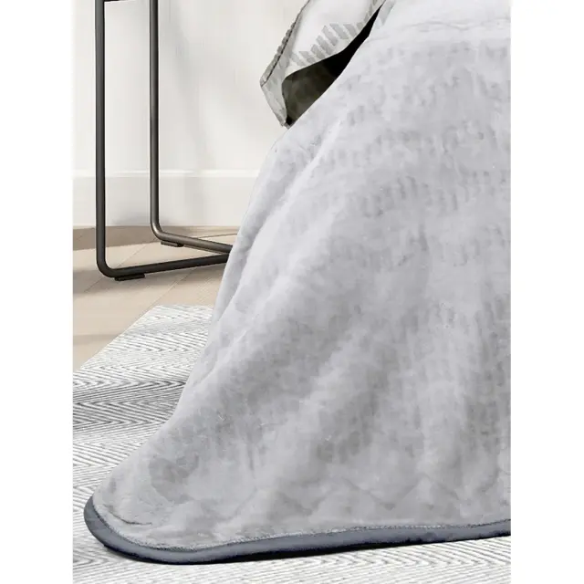Κουβέρτα 220x240 Υπέρδιπλη 550gsm Βελουτέ Nima Jeymour Gray 100% Πολυέστερ 2