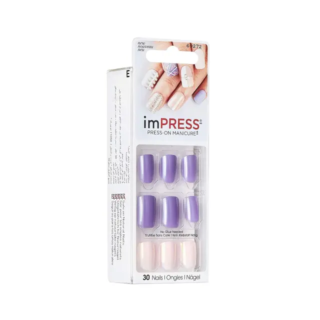 KISS Impress Press-On Manicure | Απόχρωση Λιλά/Ροζ 2