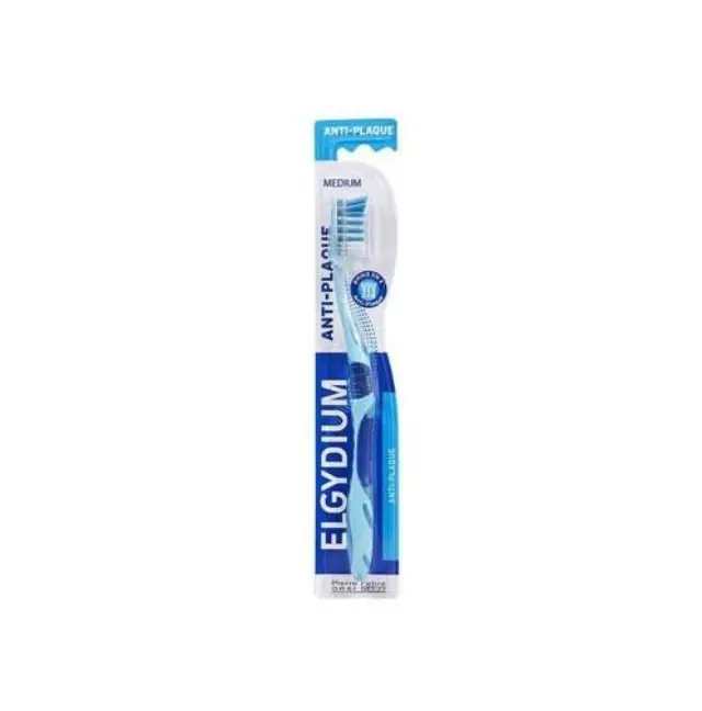 Elgydium Anti-plaque Medium Οδοντόβουρτσα Μετριας Σκληροτητας για Καθημερινη Χρήση, 1 τμχ