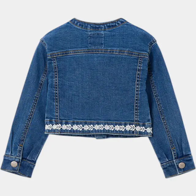 Mayoral Τζακετ Denim Γκιπούρ Τζιν Σκούρο για Κορίτσι 2